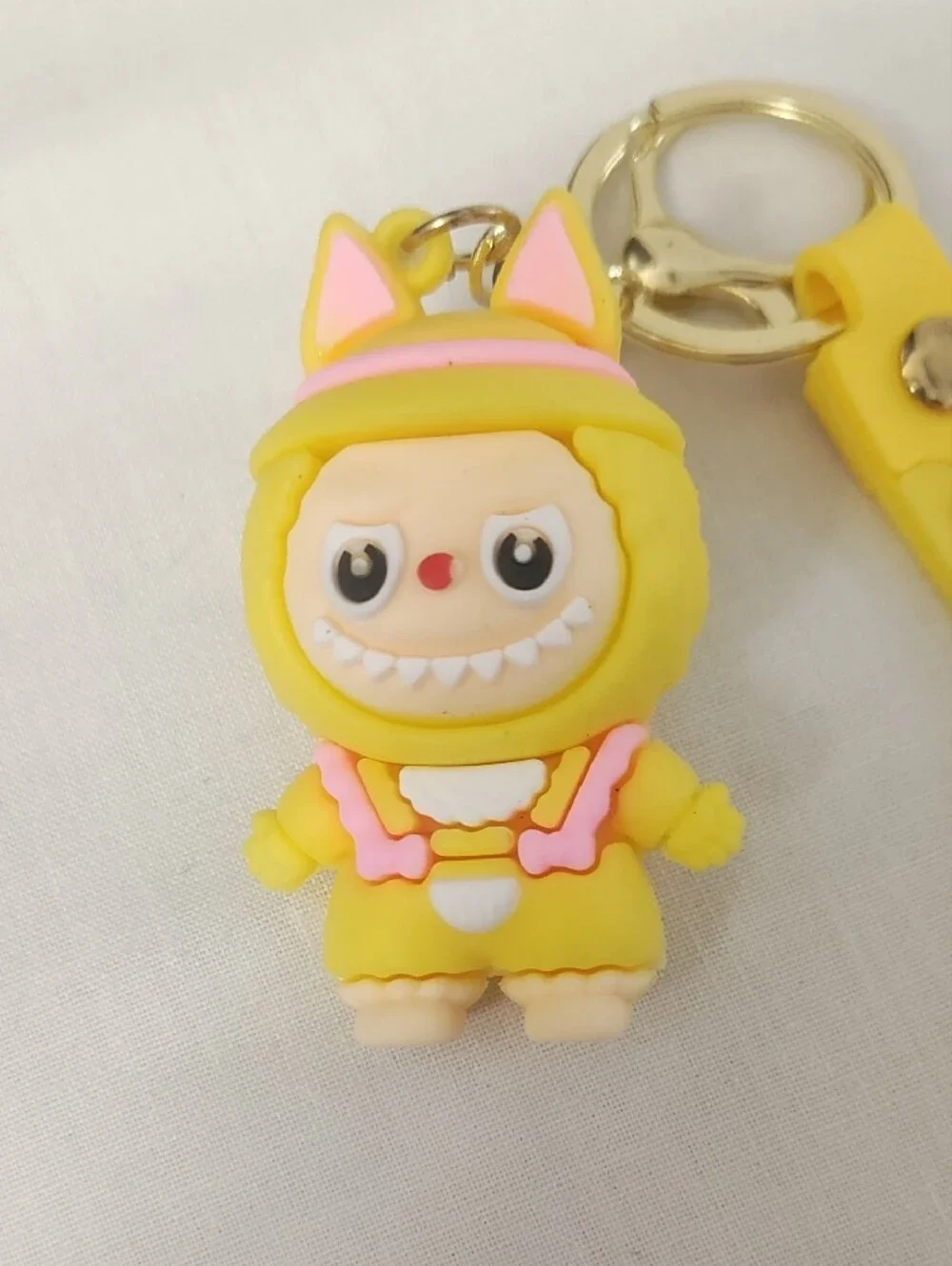 Lab u Yellow Silicone Character Keychain with Strap